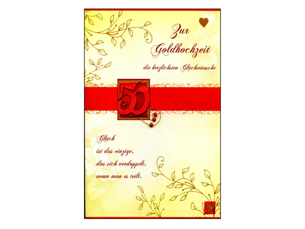 A4 Goldene Hochzeit Glückwunschkarte 50 Jahre Ehe Liebe Produktbild 