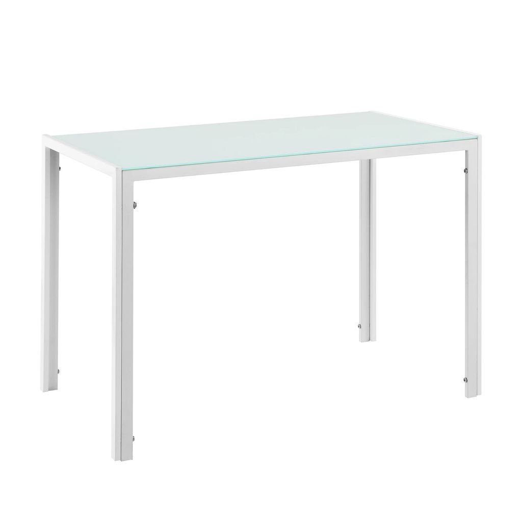 In And OutdoorMatch Esstisch Jackson - Gehärtetes Glas - 8 mm - 105 x 60 x 75 cm - Weiß - Luxus-Look