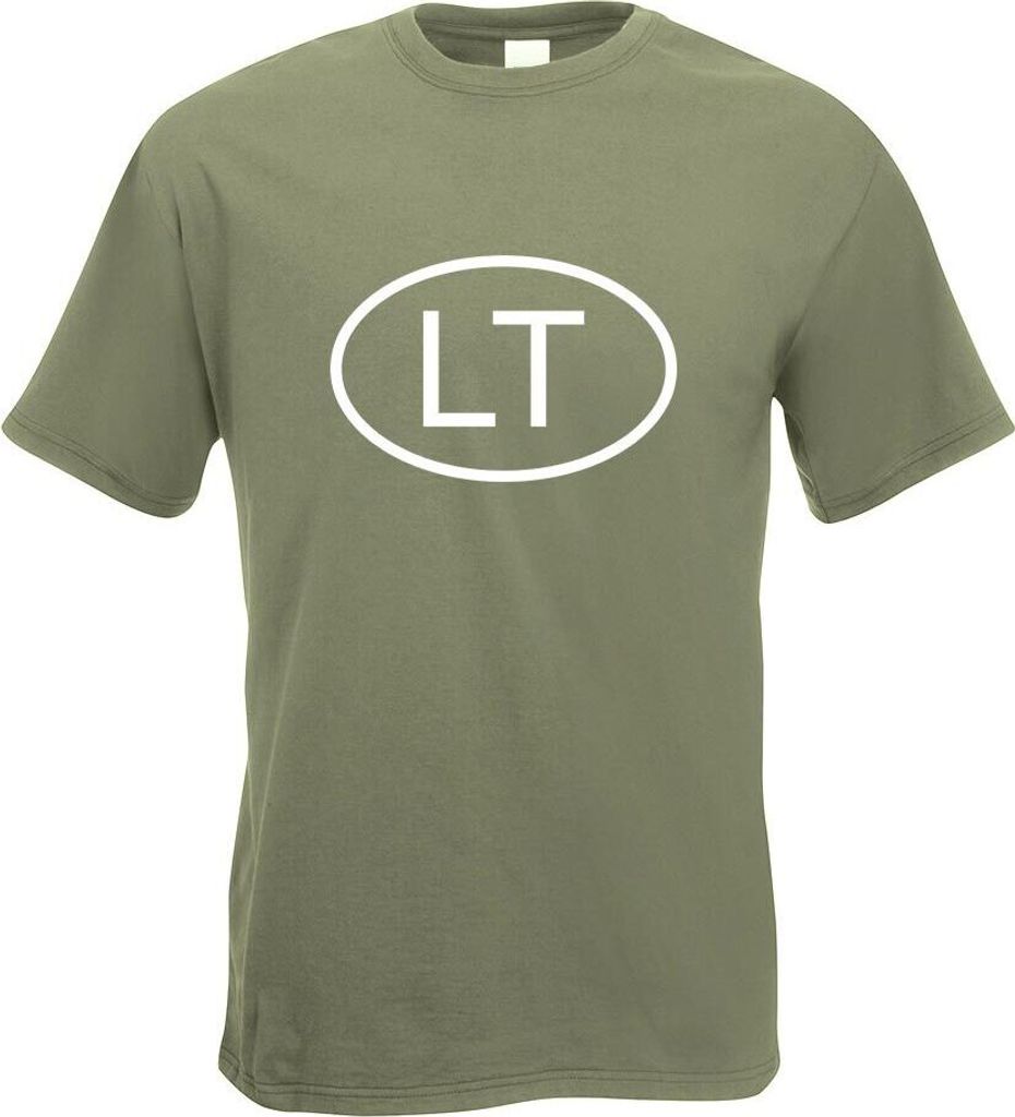 Kiwistar - T-Shirt - Olive - Litauen LT Motiv Bedruckt Funshirt Design Print - mit Motiv Bedruckt - Funshirt Design - Sport - Freizeit - Herren - XL