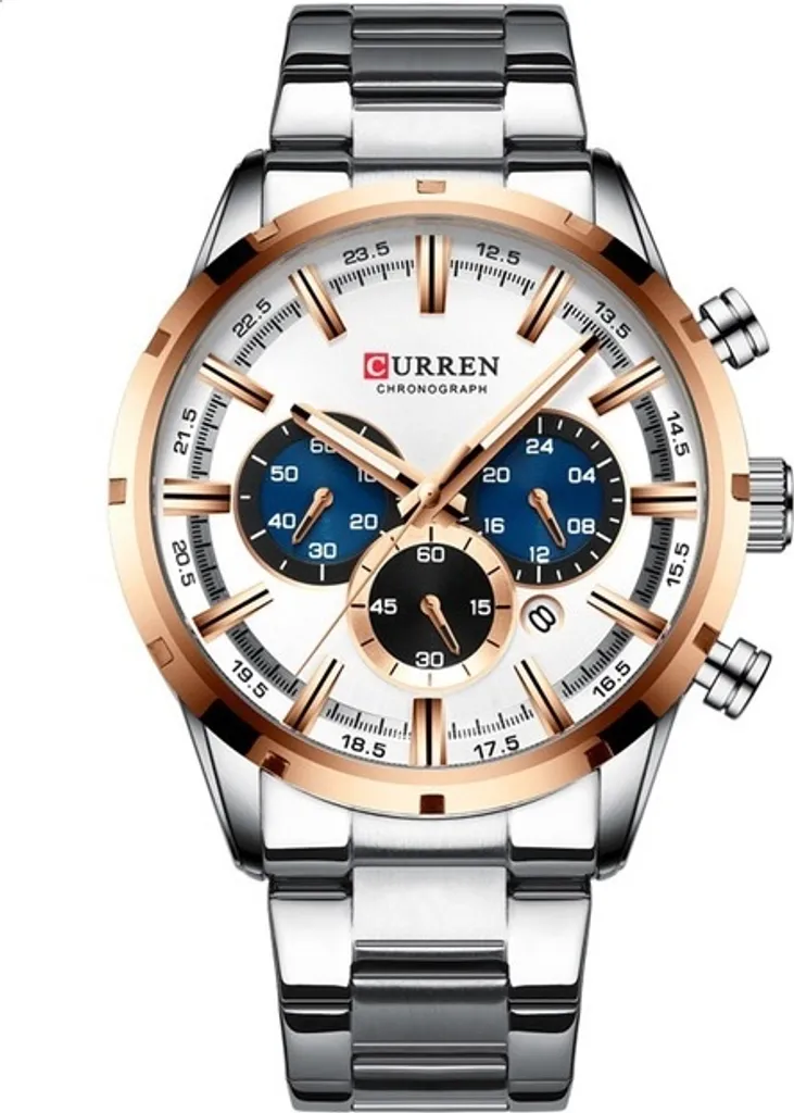 Montre CURREN Lux Homme - Boîtier Argenté Étanche et Verre Anti-rayure
