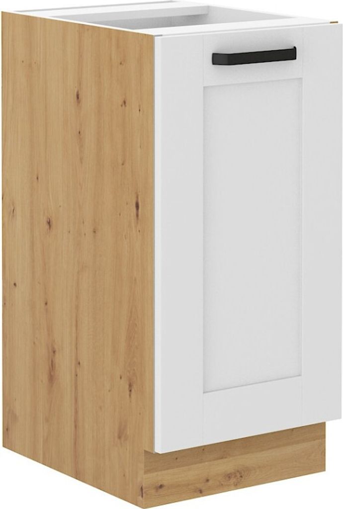 Eintüriger Unterschrank LAILI – Breite 40 cm, Weiß / Eiche Artisan