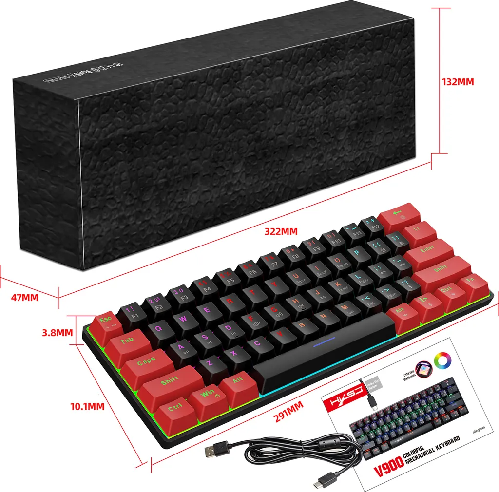 Clavier mécanique de jeu RGB pour optimiser l'espace de bureau