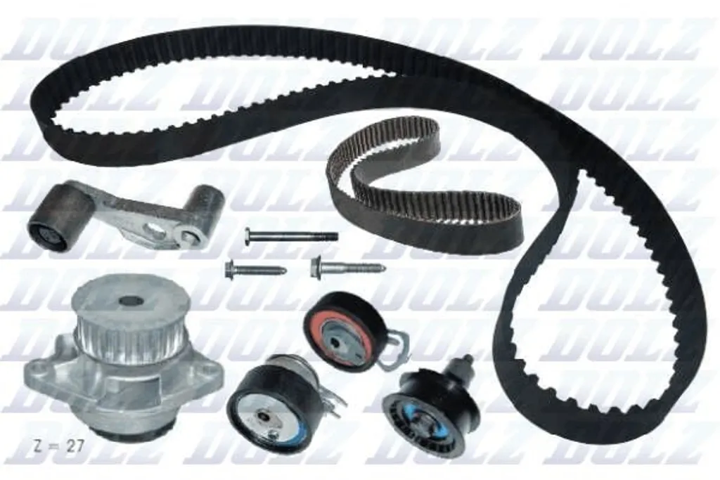 Kit pompe à eau DOLZ KD035 et courroie pour VW Golf IV et Seat Leon