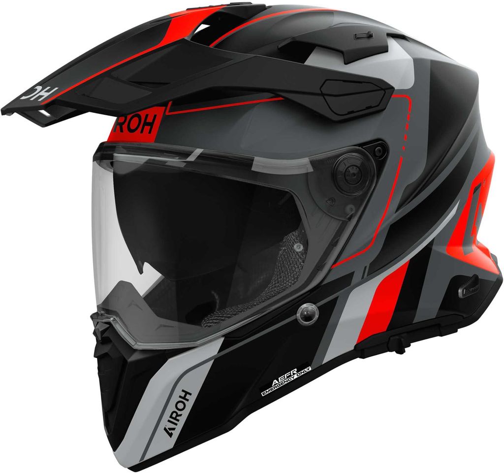 Airoh Commander 2 Skip Motocross Helm, grau matt/orange, M Produktbild 