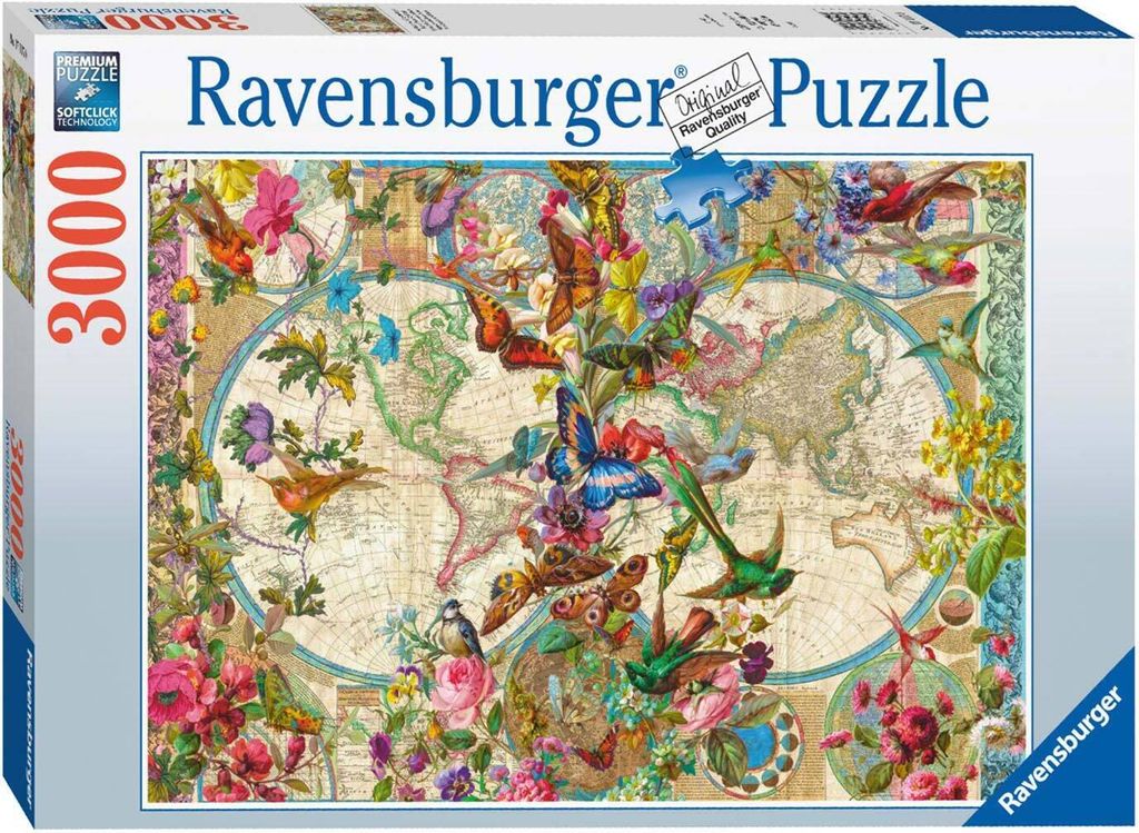 Ravensburger Jigsaw Puzzle Flora and Fauna World Map, Image du produit 