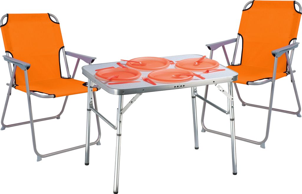 3-teiliges praktisches Campingmöbel Set Alu L75xB55xH60cm