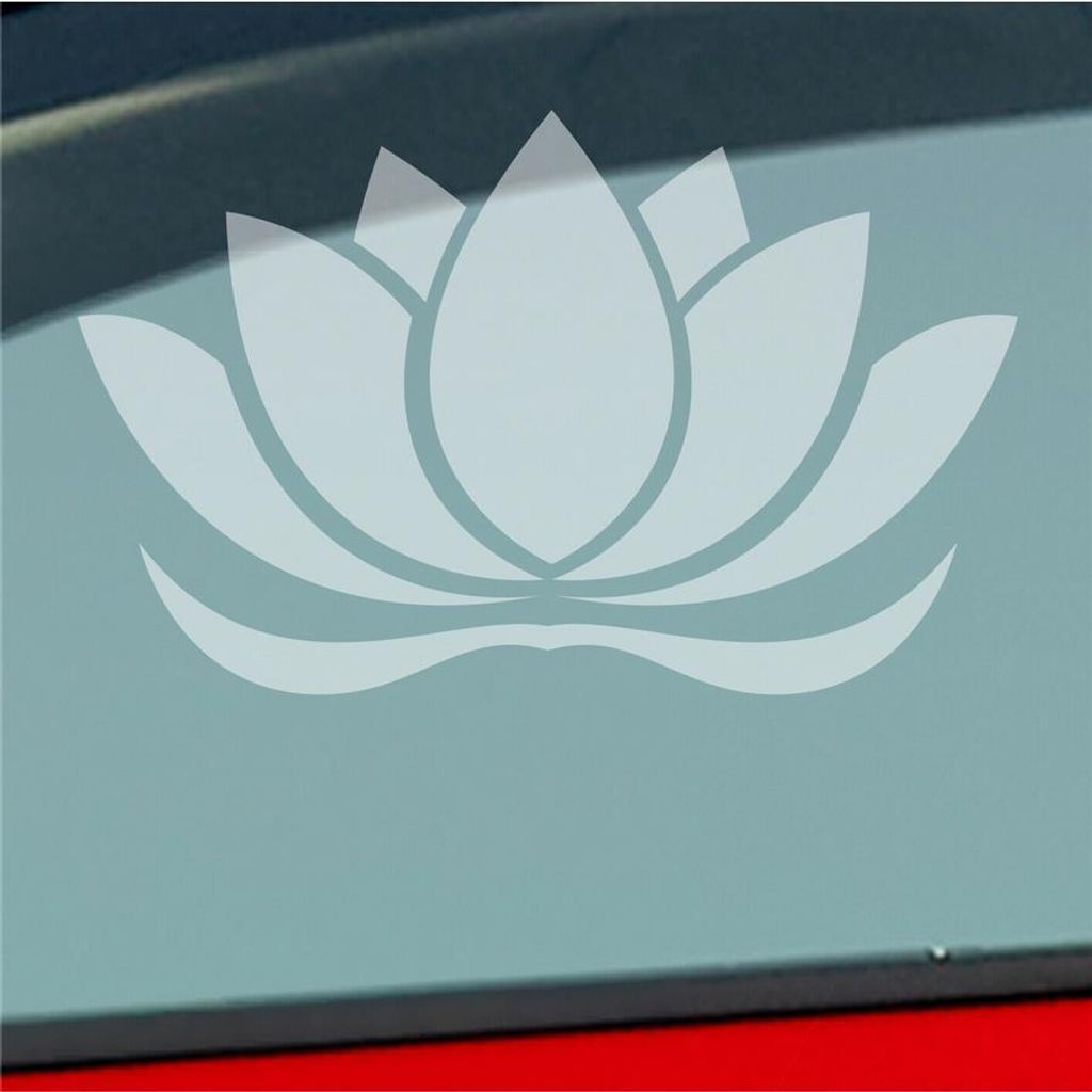 Auto Aufkleber Lotusblüte Lotus Blüte Blume Pflanze Seerose 16x10 cm Milchglas Sticker Heckscheibenaufkleber