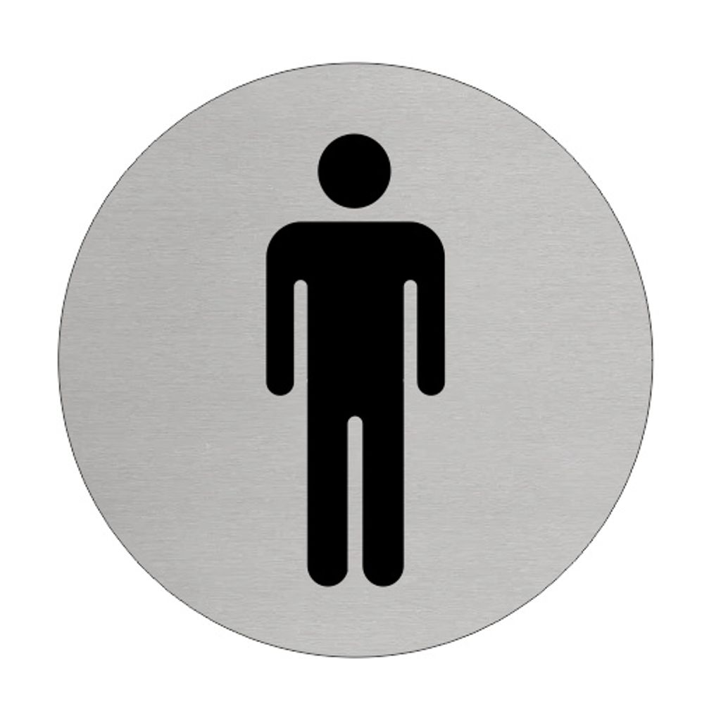 CombiCraft Aluminium Türschild 'Herren Piktogram' - Ø75mm mit 3M-Klebeband