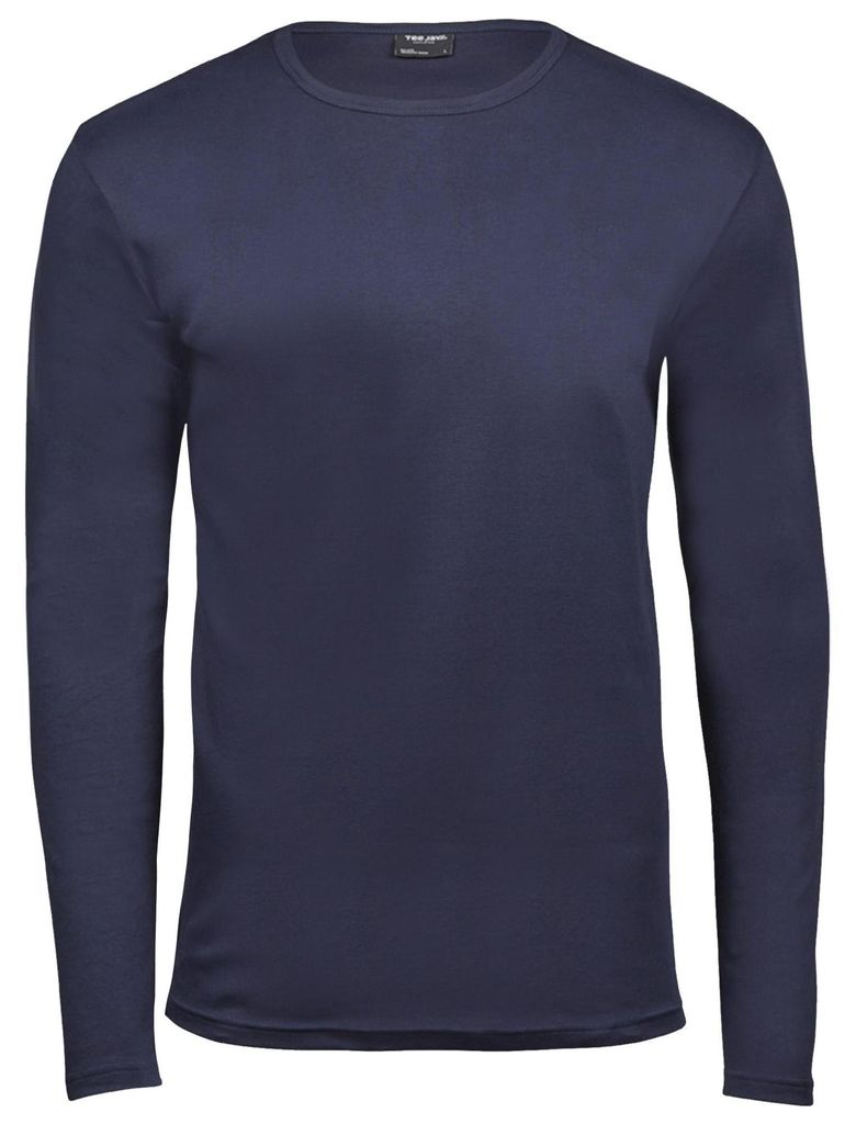 Tee Jays Herren Interlock Longsleeve / T-Shirt, Rundhalsausschnitt, Langarm FK898 (2XL) (Marineblau)