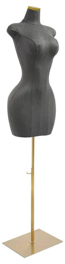 Damen Schaufensterpuppe Torso - Oberkörper mit Stativ - Höhenverstellbar 150–210 cm - Brust 94, Taille 63, Hüfte 110 cm - Material PU/Wildlede...