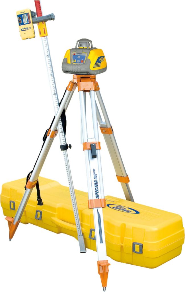 Spectra vollautomatischer Horizontallaser SpectraPrecision LL100N-5, inkl. HR320, Flachkopfstativ 0,79 - 1,40m und Flexilatte, im Systemkoffer