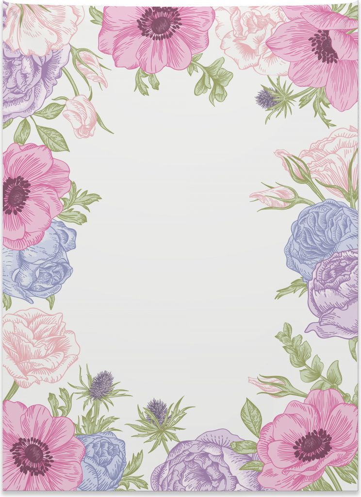 Abakuhaus Windröschen Wandteppich, Sommer Flora aus Weiches Mikrofaser Stoff Kein Verblassen Klare Farben Waschbar, 110 x 150 cm, Hellblau Grün Rosa