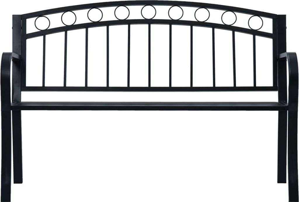 vidaXL Gartenbank 125 cm Schwarz Stahl Produktbild 