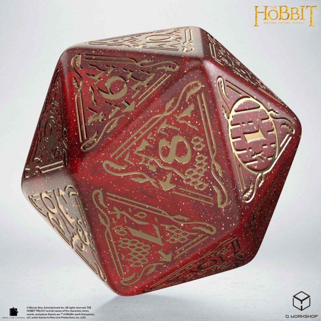 Dadi a forma di cubo, ispirati a "Lo Hobbit" - D20 color Immagine del prodotto 