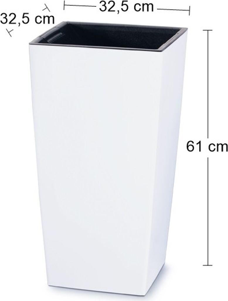 49 L Blumentopf viereckig Urbi mit Einsatz 32,5cm Weiß Matt Produktbild 10