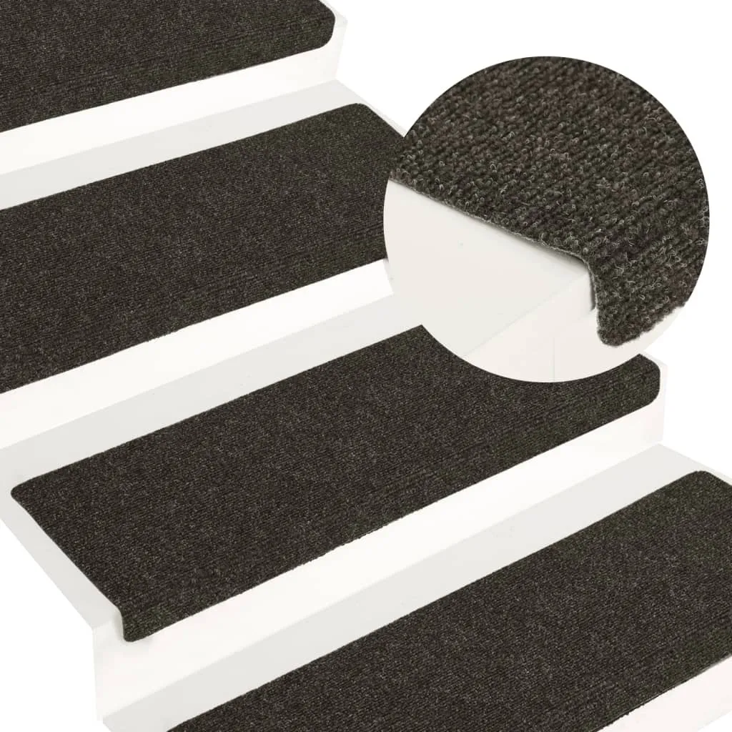 Marchettes d'escalier en textile non-tissé 65x21x4 cm Anthrazit - 15 pcs