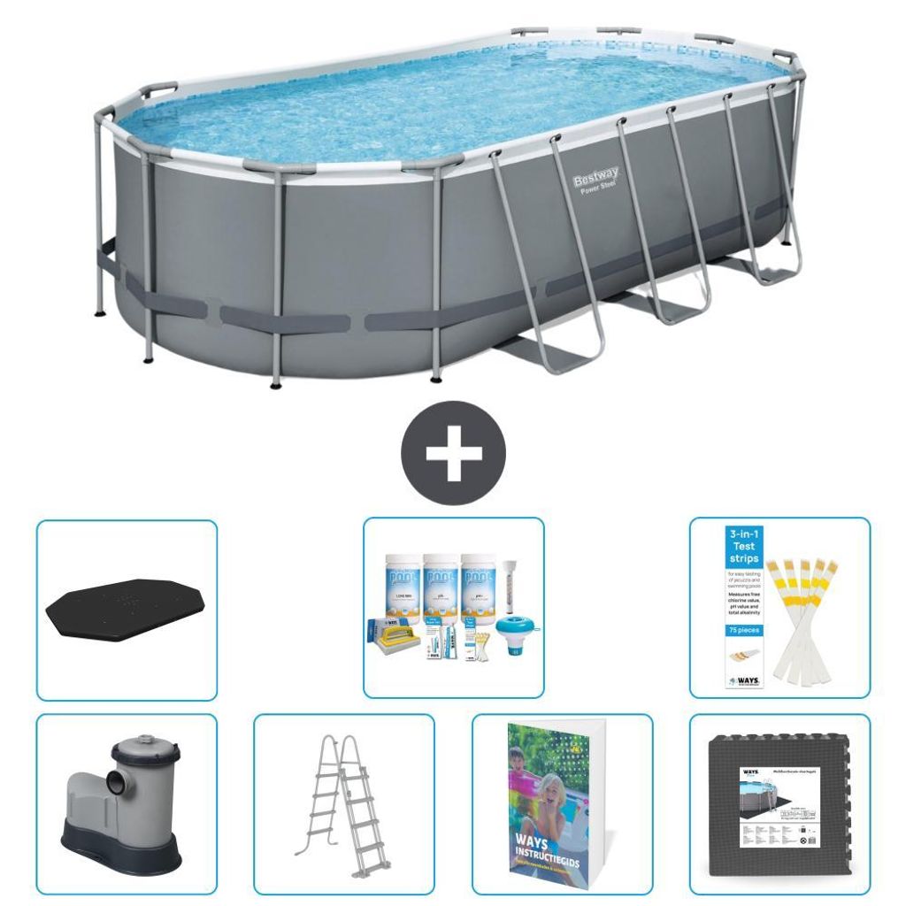 Bestway Power Steel Oval - 549x274x122 cm - 8-teilig S581