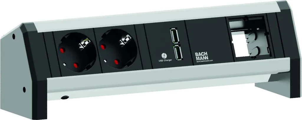 Prise de bureau DESK 2 compacte avec 2 contacts de protection et USB