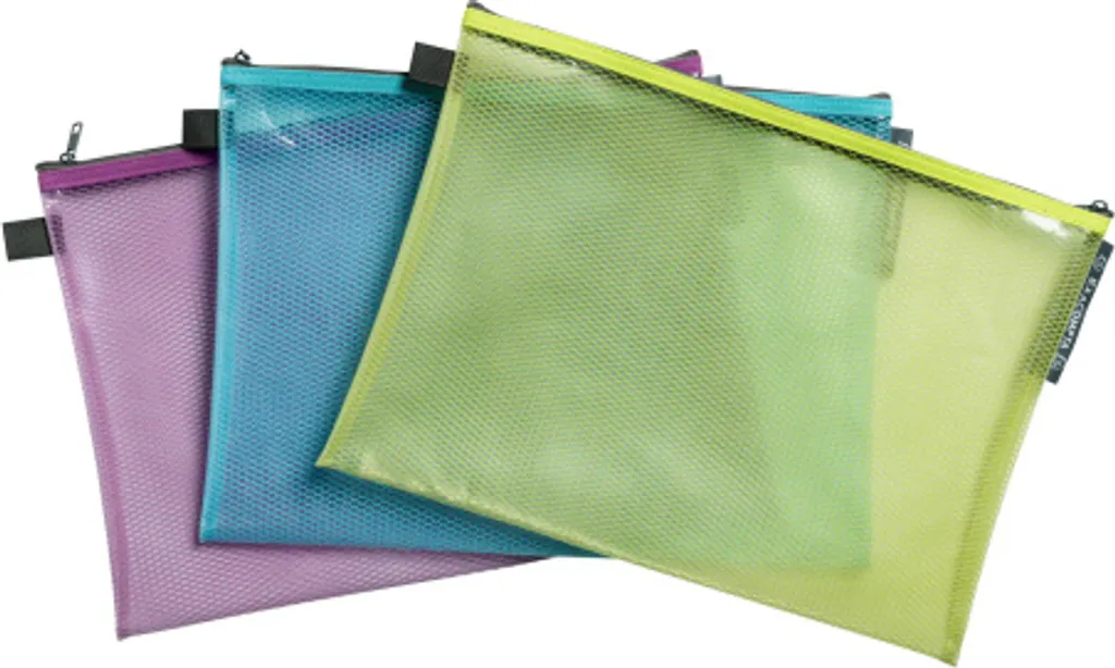 Exacompta 38150E Lot de 12 Pochettes Zip en Plastique Souple Assorties