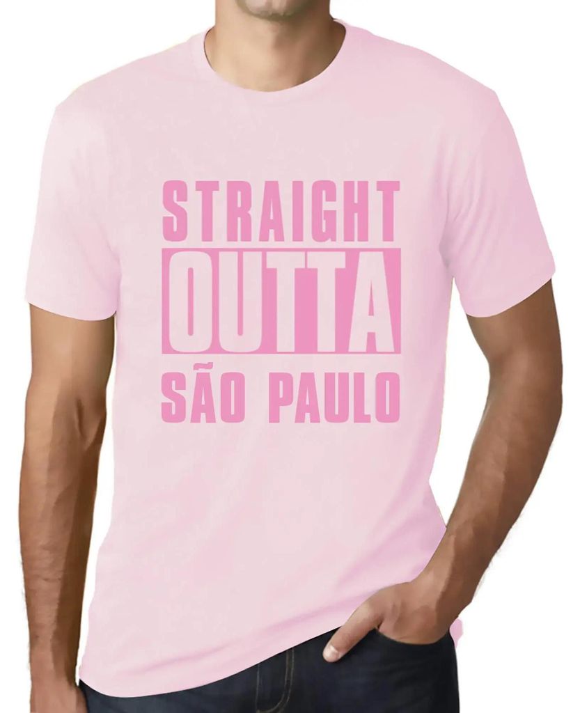 Herren Grafik T-Shirt Straight Outta São Paulo Öko-Verantwortlich Vintage Jahrgang Kurzarm Lustige Druck Geburtstag Geschenk Mann