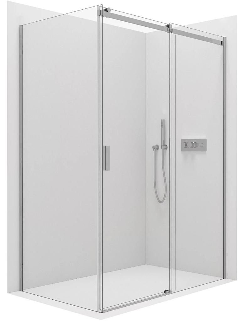Sprchový kút Santoro L/P – 8 mm – chróm, priehľadné sklo – Obrázok produktu 