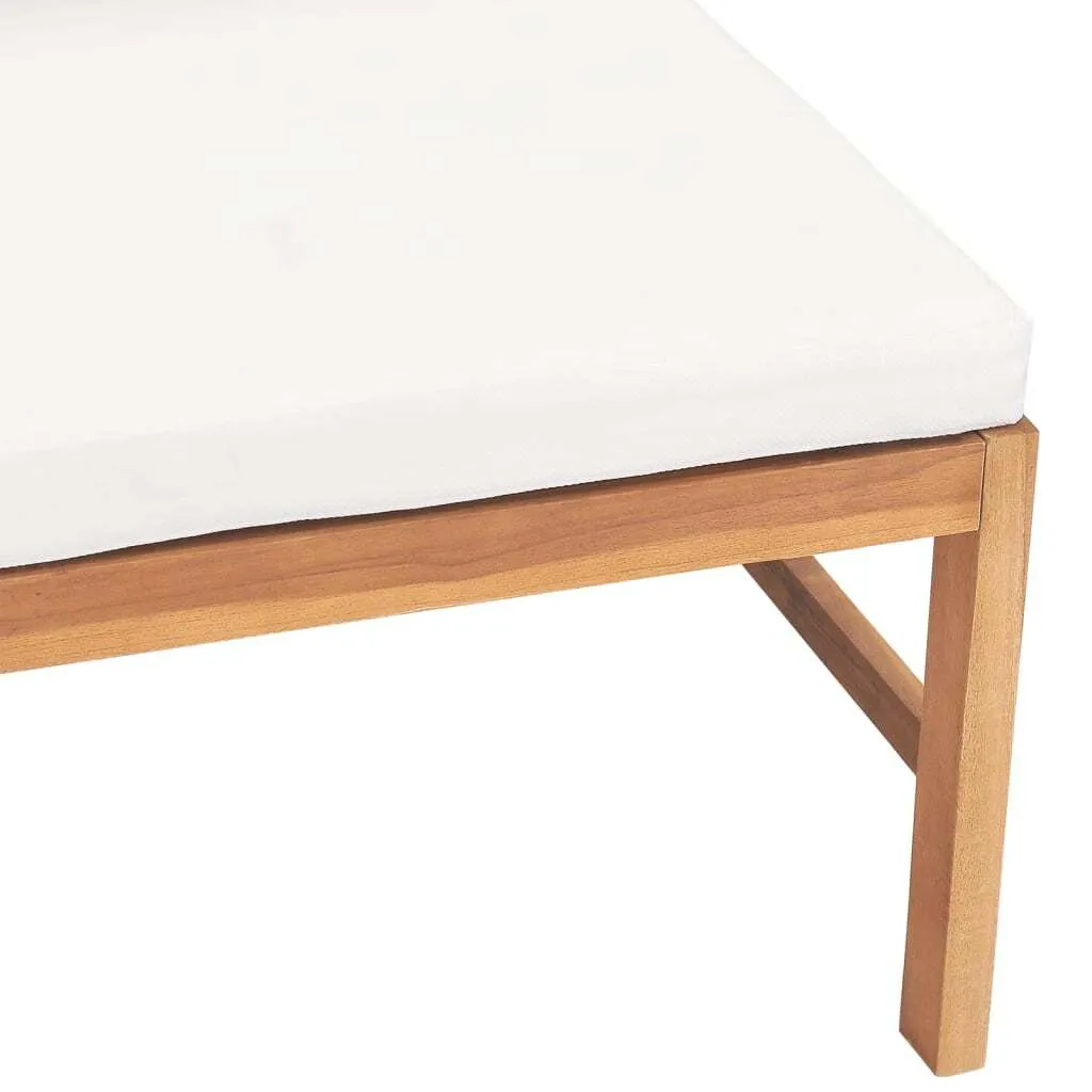 Divano Centrale Teak Massiccio e Cuscini Crema: il Tuo Angolo di Paradiso - 4