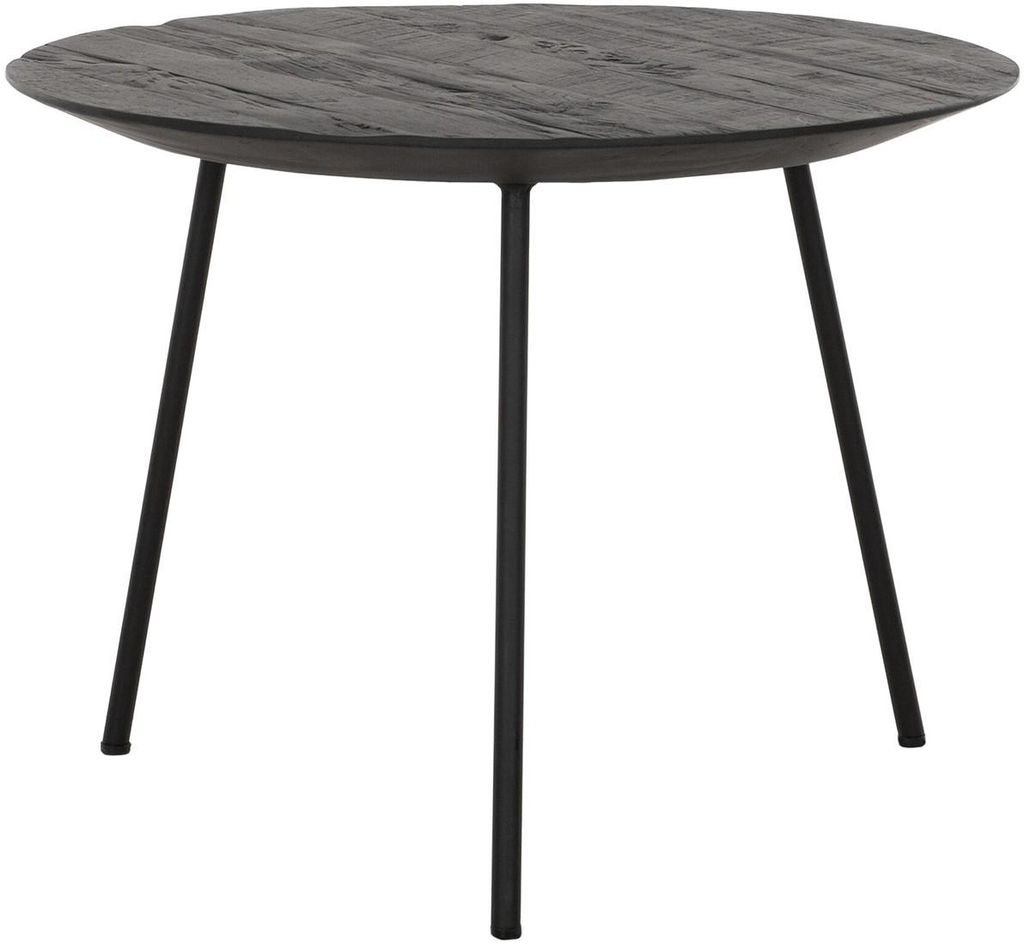 DTP Home Couchtisch Jupiter, mittel, SCHWARZ, 37 x Ø 50 cm, recyceltes Teakholz