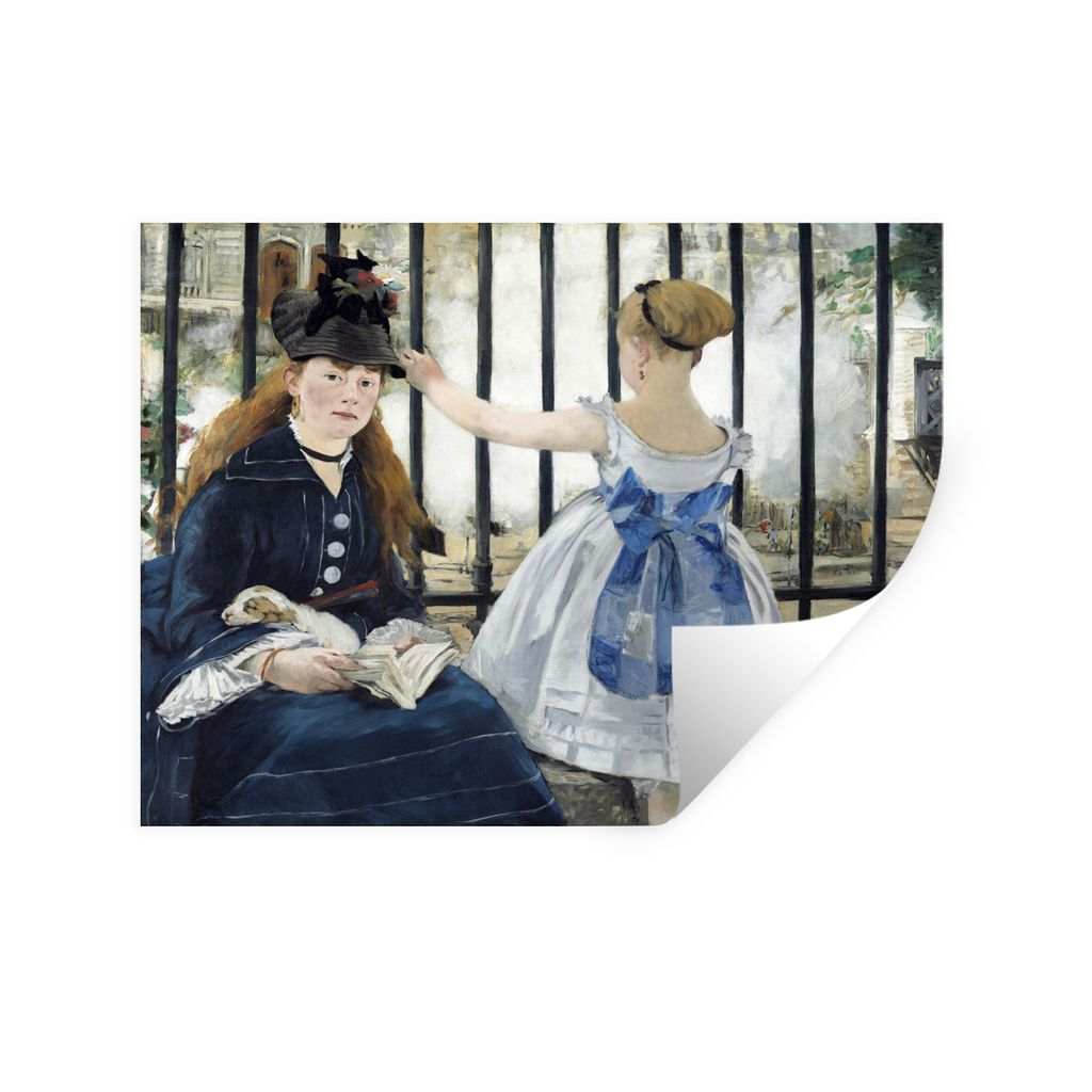 MuchoWow Wandtattoo Wandsticker Wandaufkleber Die Eisenbahn - Edouard Manet 40x30 cm Selbstklebend und Repositionierbar - Faltenfrei