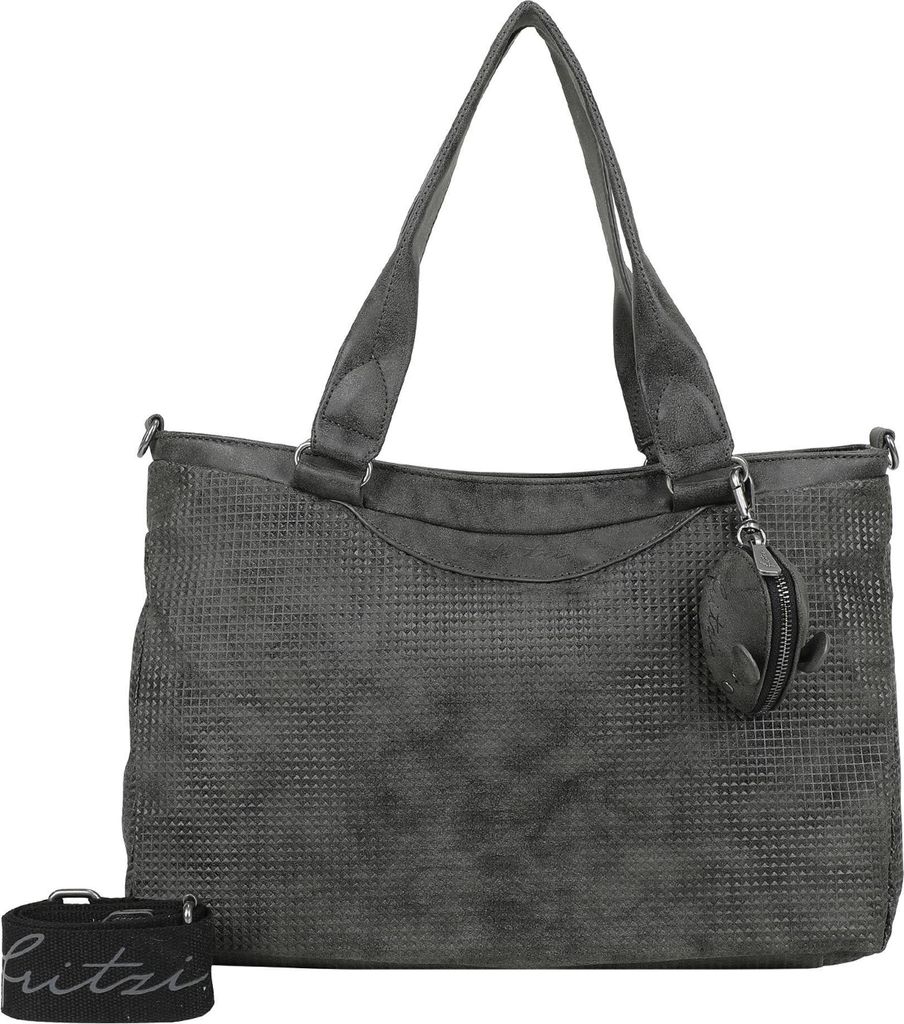 Fritzi aus Preußen Schultertasche Umhängetasche Joly Waffly Shoulder Bag Black dunkelgrau