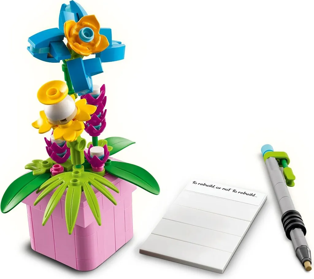 Machine à écrire LEGO Creator 31169 avec fleurs, objet de collection rétro - 20