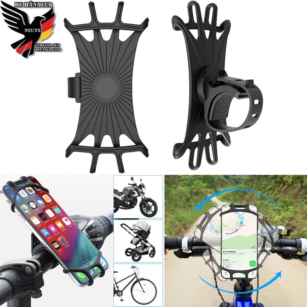 Fahrrad Handyhalterung Motorrad Handyhalter Universal 360° Bike Lenker Halter Handy Halterung für iPhone Smartphone