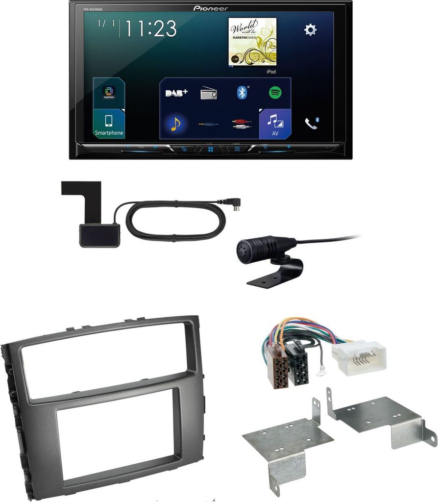 Pioneer SPH-DA230DAB CarPlay USB MP3 Einbauset für Mitsubishi Pajero bis 2014