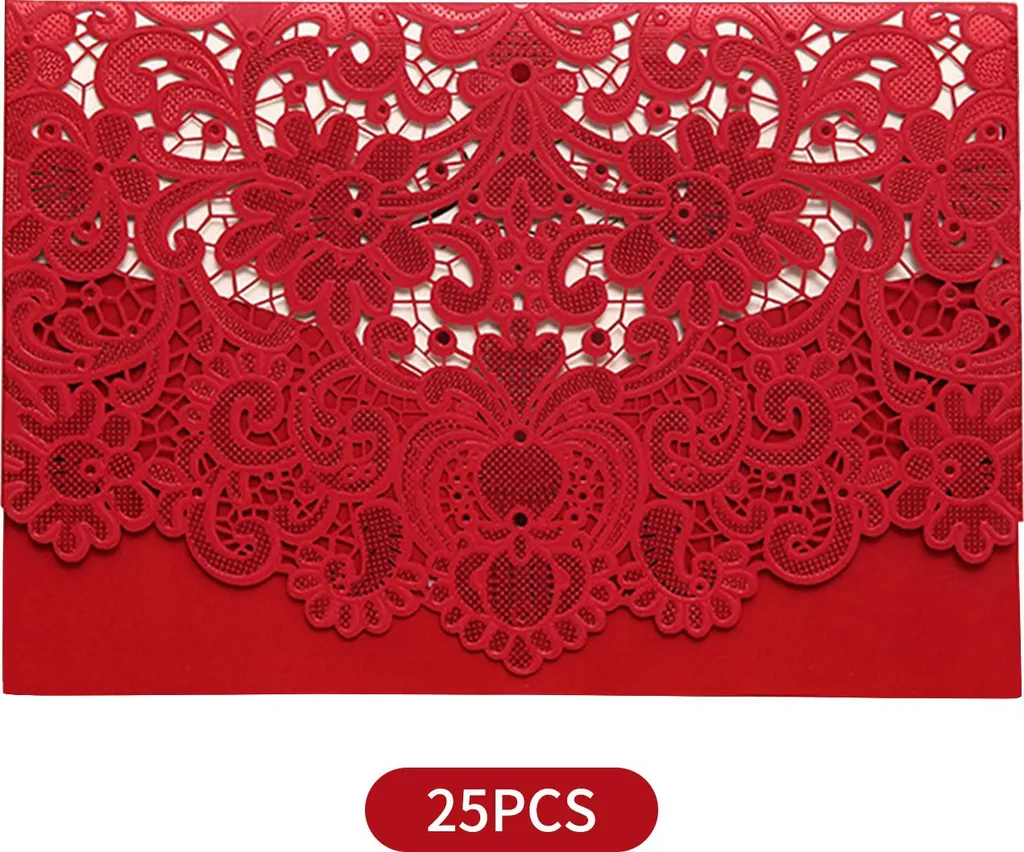 25 Cartes d'invitation de mariage évidées avec enveloppes pour fête