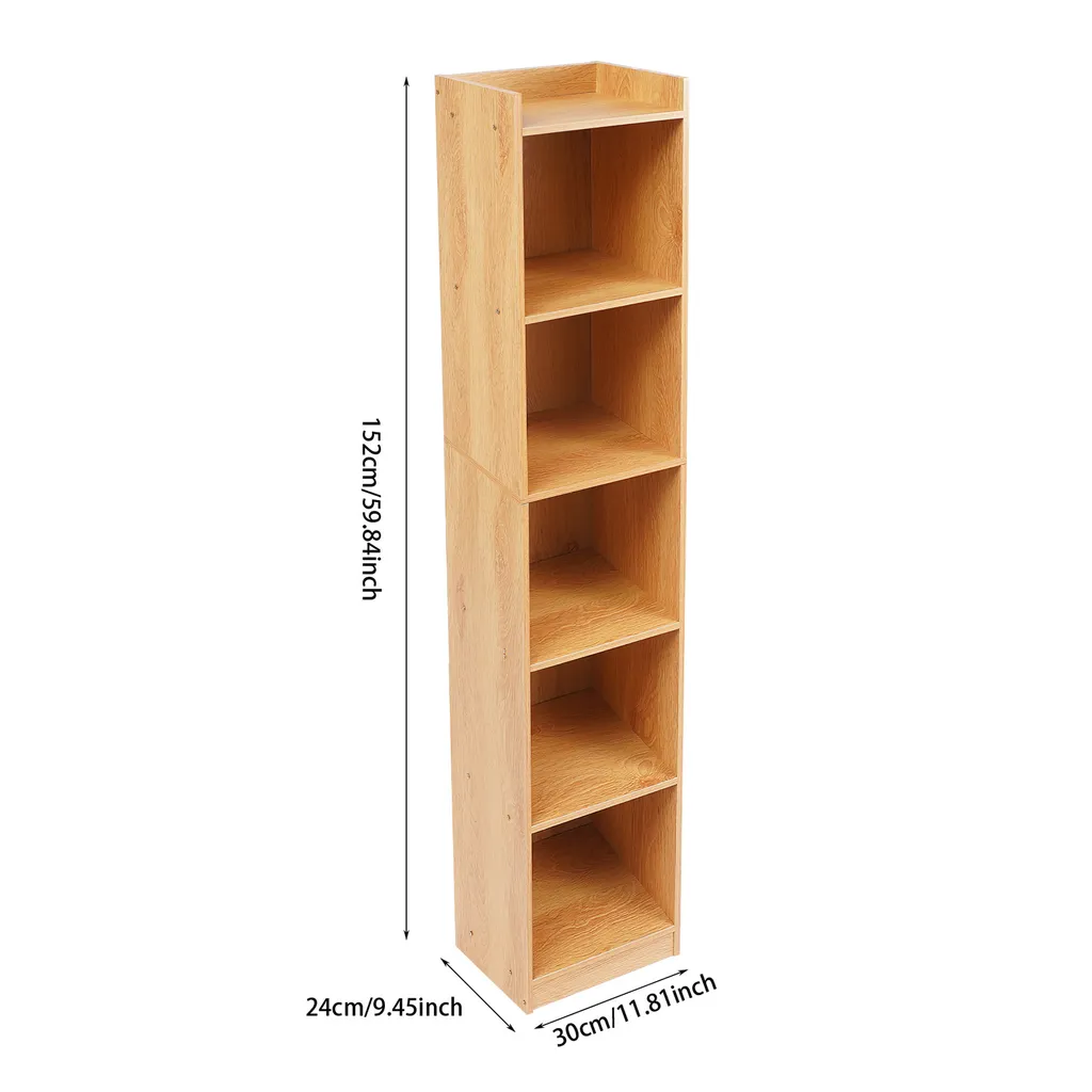 Bibliothèque étroite d'angle 152cm pour optimiser les coins perdus chêne