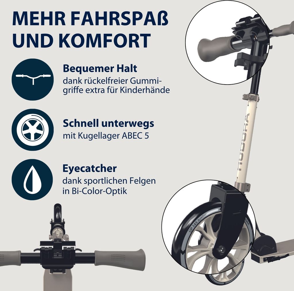 HUDORA Scooter Up 145 Junior - pearl - Hochwertiger & Produktbild 3