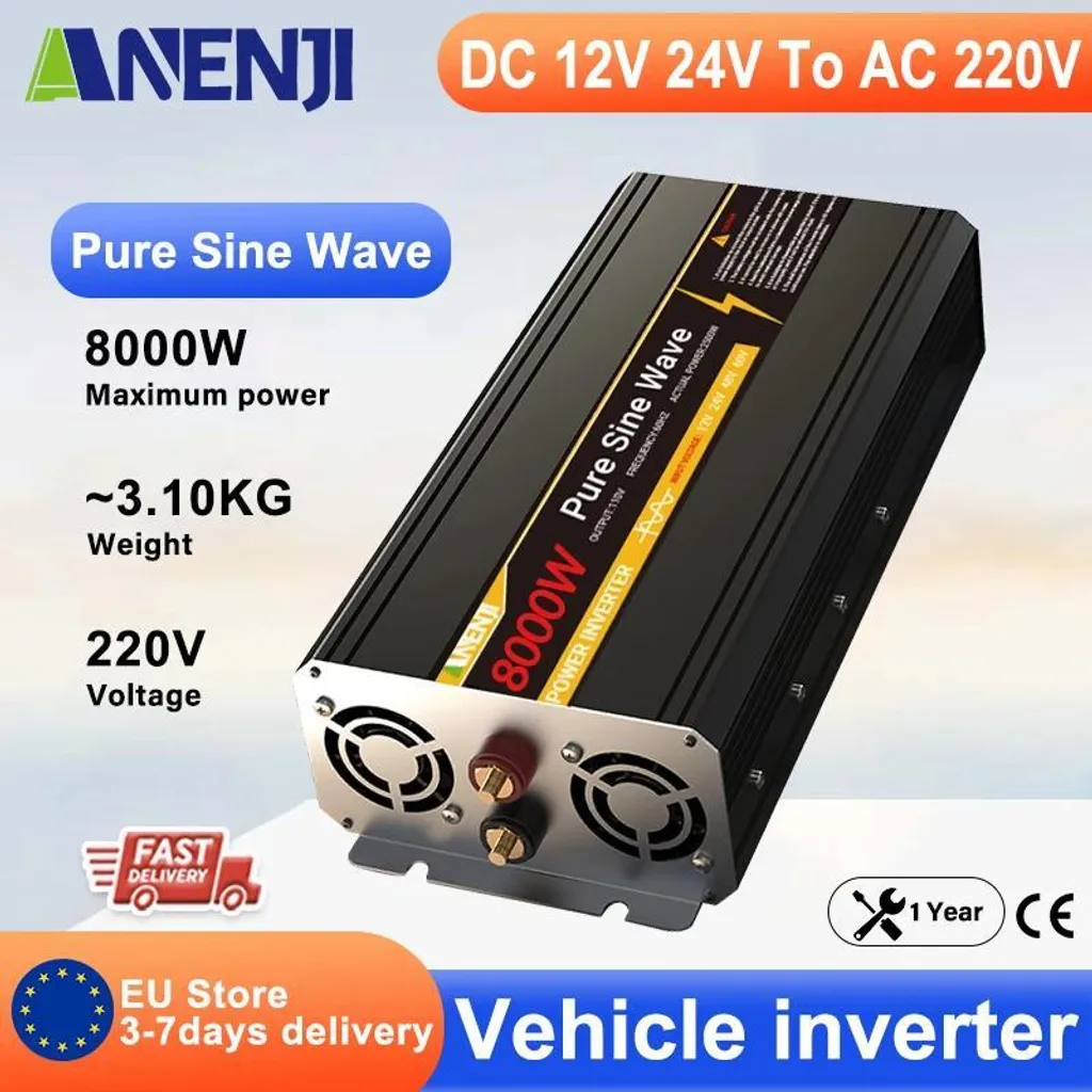 Onduleur 24V vers 230V conversion haute performance noir série PX5 - 2