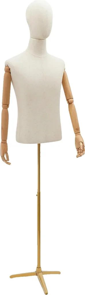 Mannequin homme articulé doré 185cm réglable pour vitrine de luxe