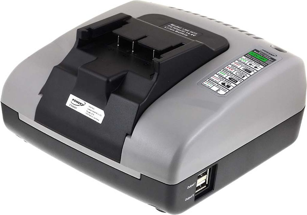 Powery Akku-Ladegerät mit USB für Hitachi Akku-Schlagschrauber WH 18DSDL