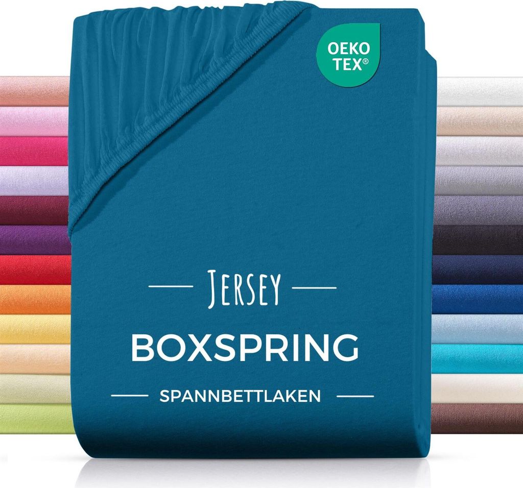 Jersey Boxspringbett Spannbettlaken 180x200 180x220 200x200 200x200 aus 100% Baumwolle