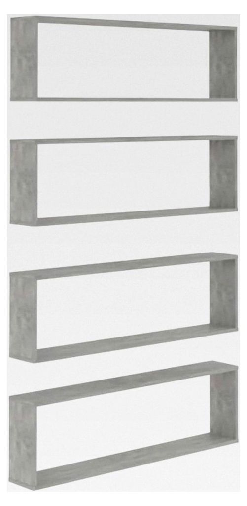 Würfelregale 4 Stück Betongrau 100x15x30 cm Holzwerkstoff
