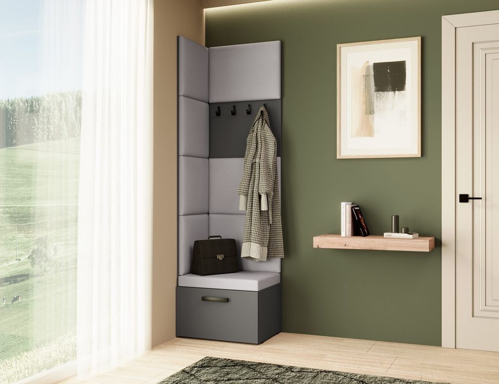 Garderobe MARGARET V, Farbe: Graphit+Jasmine90 mit Produktbild 