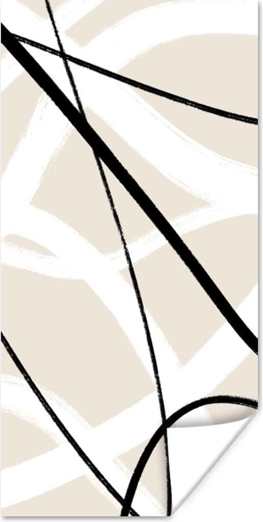 MuchoWow Poster Linie - Abstrakt - Minimalismus - Pastell 20x40 cm - Plakat - Foto
