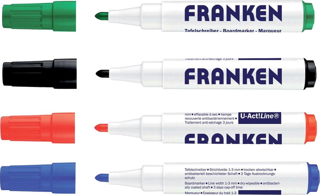 FRANKEN Whiteboard Marker U ACT! Line farbig sortiert 4 Marker