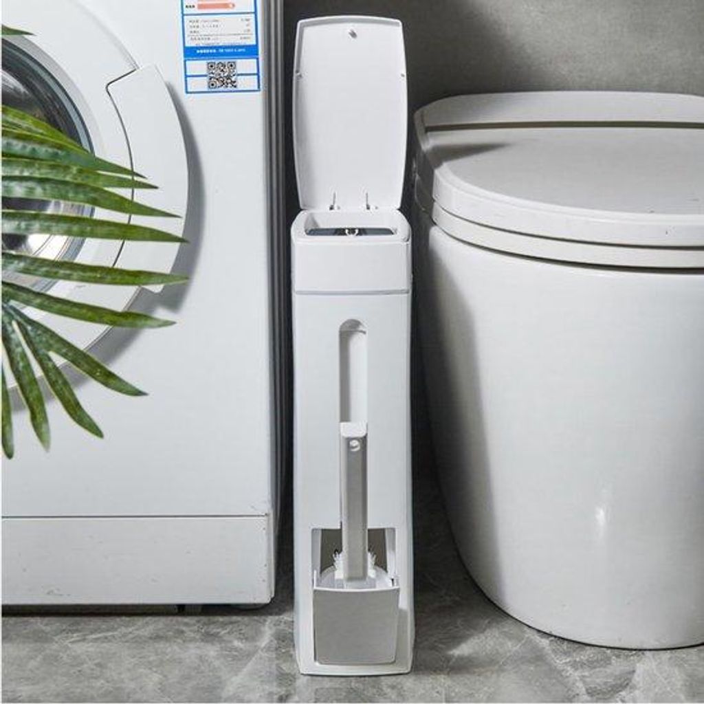 Geerdichte afvalemmer für die Dussecke mit Toiletborstel