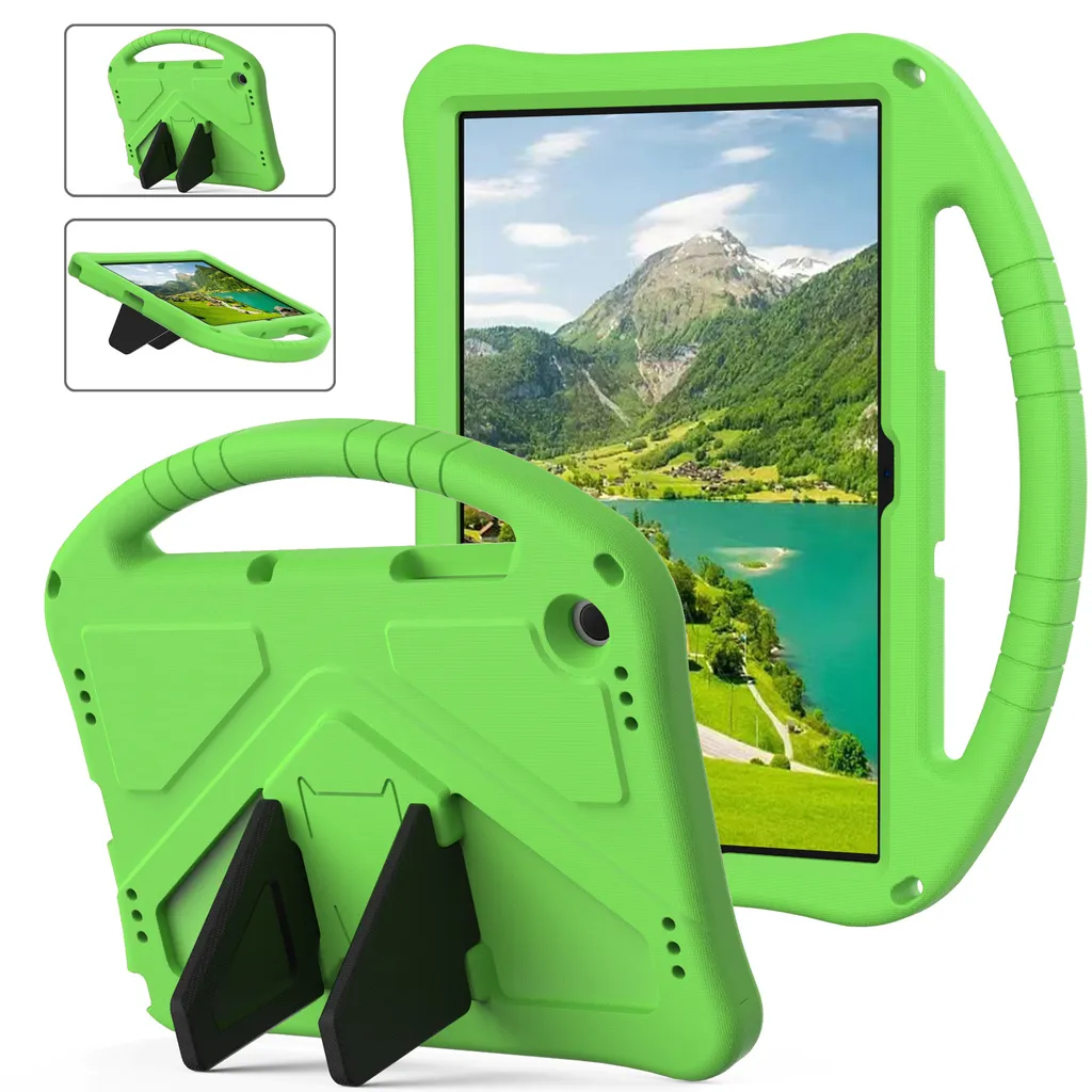 Custodia per bambini per Samsung Galaxy Tab A11 Plus/ A11+ 11", custodia antiurto leggera in EVA con supporto pieghevole e maniglia verde - 1