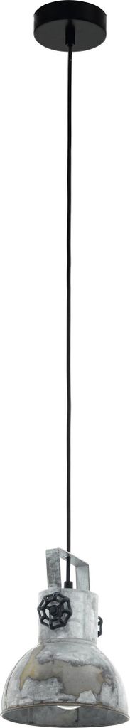 BARNSTAPLE Hängeleuchte Hängelampe Pendellampe Pendelleuchte - H110 x Ø17,5 cm - schwarz - 1X40W exkl. - IP20