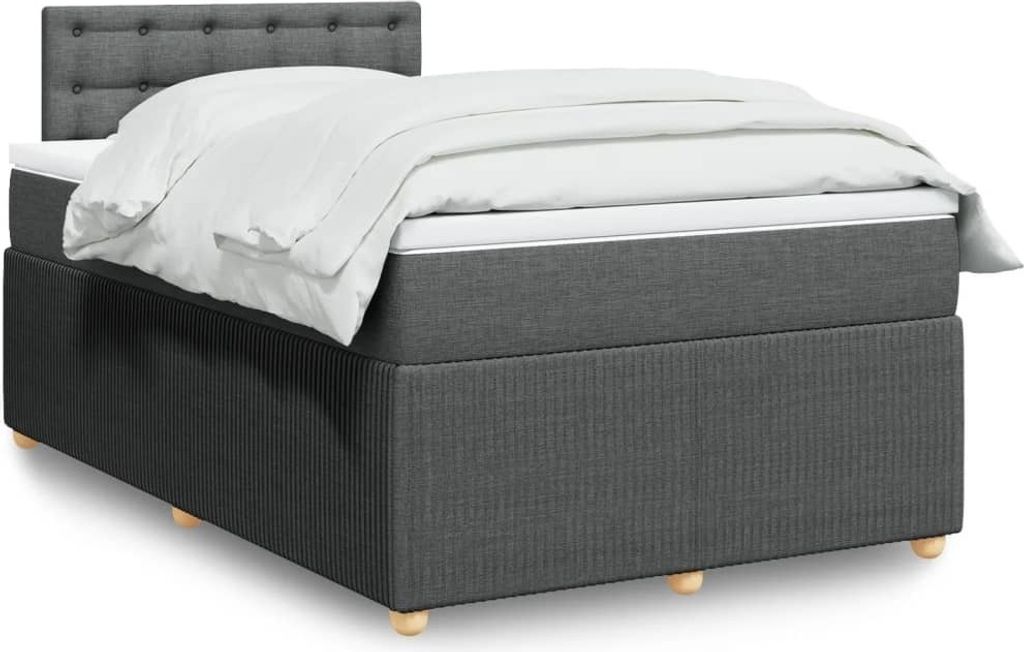 Maison Exclusive - Boxspringbett mit Matratze Dunkelgrau 120x200 cm Stoff