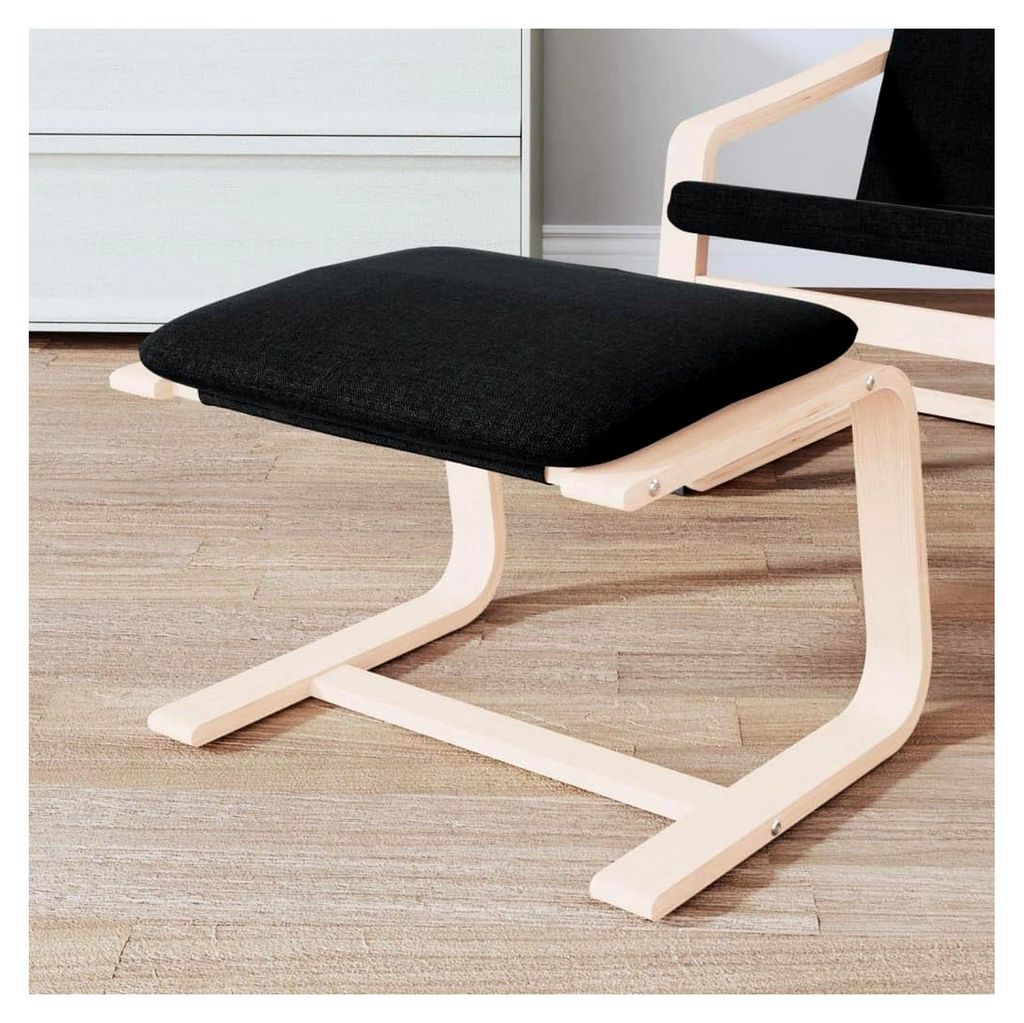Fußhocker Polsterhocker Sitzhocker Fußschemel Hocker Schemel Sitzbank Fußbank Fußstütze Fußablage Wohnzimmer Schwarz 51x41x40cm Stoff