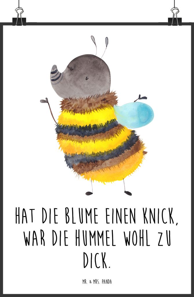 Mr. & Mrs. Panda Bild Hummel flauschig DIN A1 - Weiß - Geschenk, Lustige Sprüche, Natur, Kunstdruck, Wandbild, drucke, Biene, Wandschmuck, Blume,...