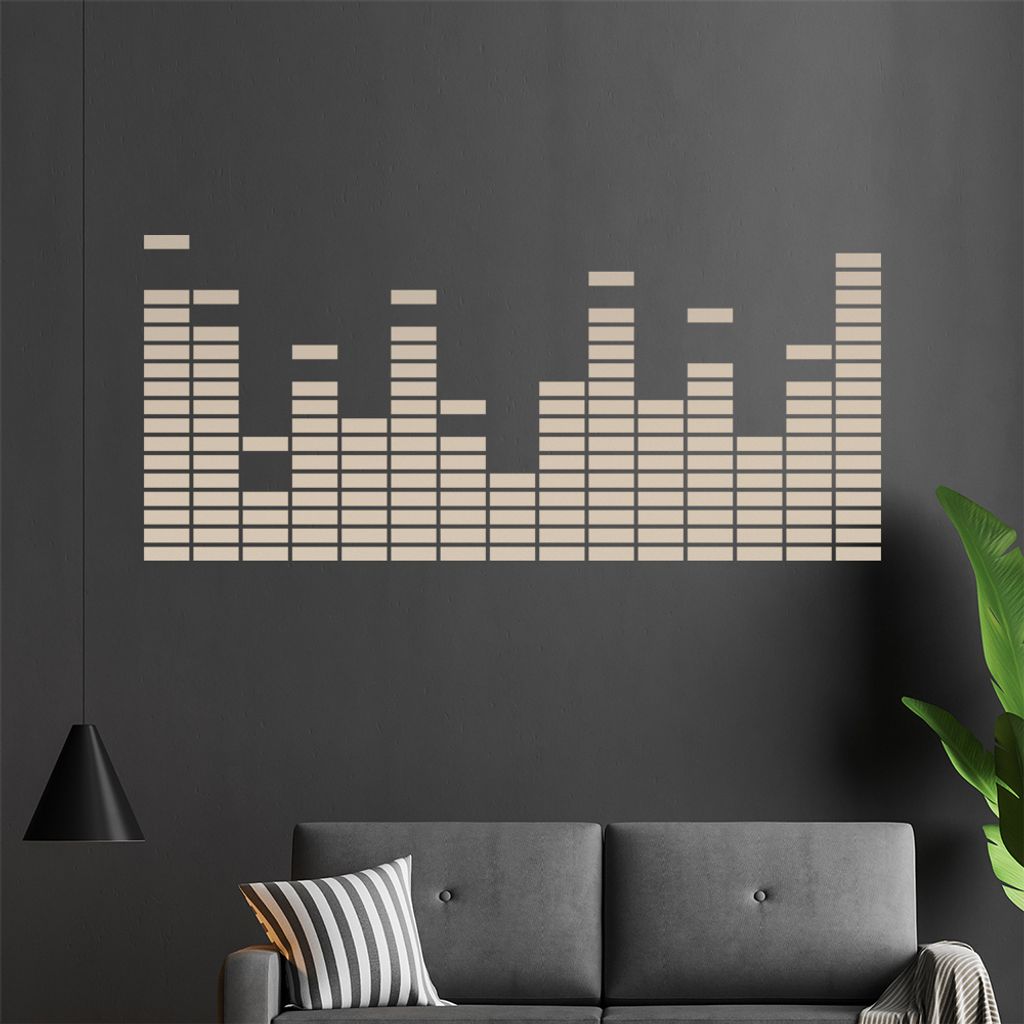 Equalizer - EQ Wandtattoo in 6 Größen - Wandaufkleber Wall Sticker - Dekoration, Küche, Wohnzimmer, Schlafzimmer, Badezimmer